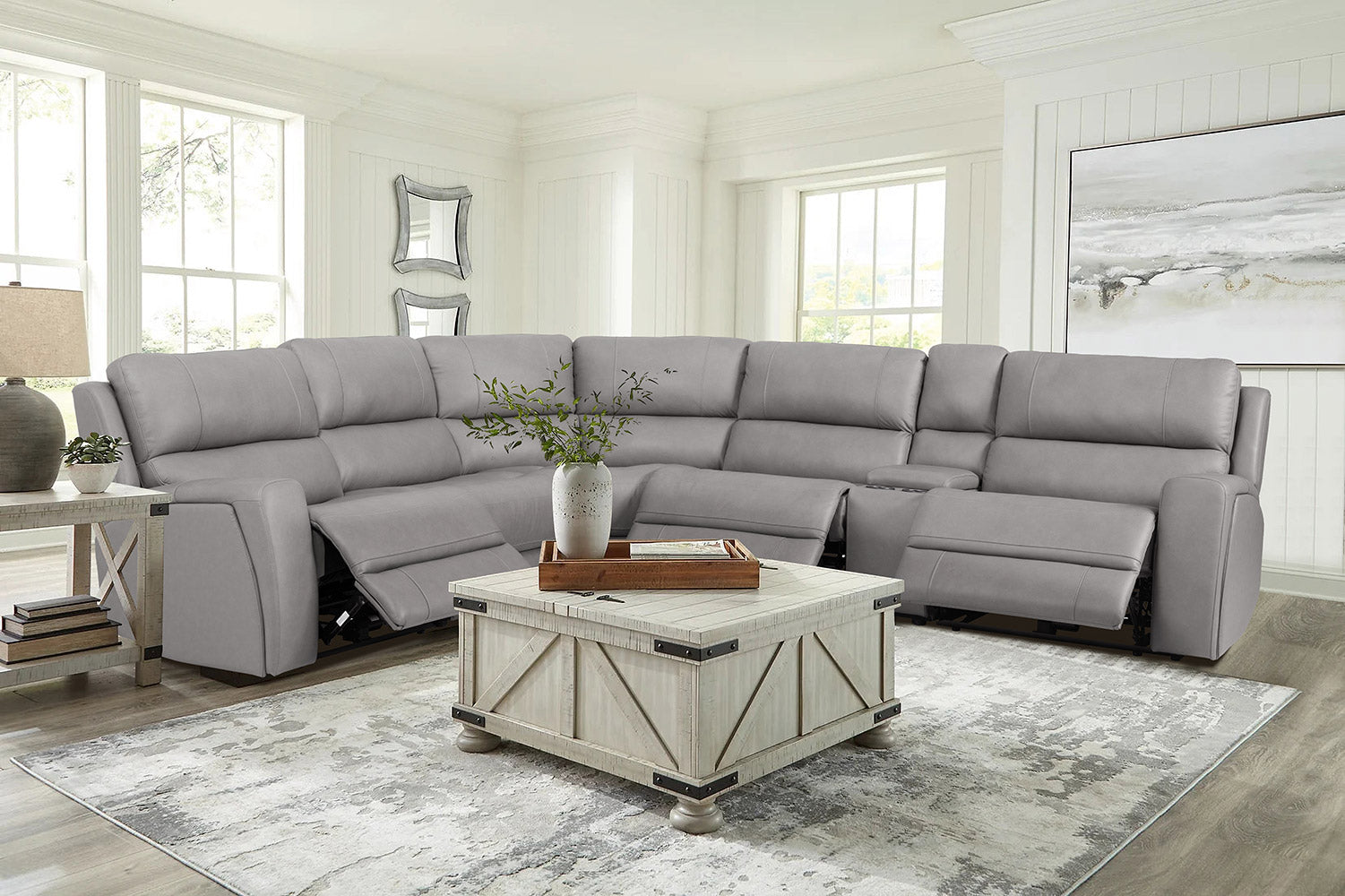 70815M Reclining Sectional in Grey | J&M Furniture - Canal Furniture