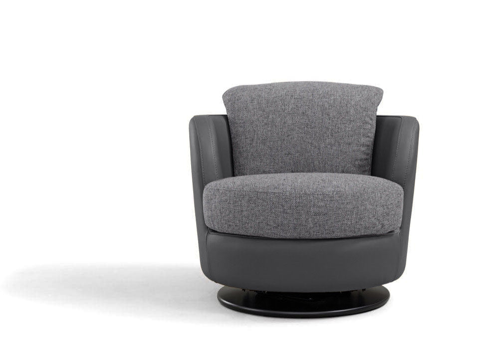 i743 Pienza Swivel/Rocking Armchair in Grey | Incanto - Canal Furniture