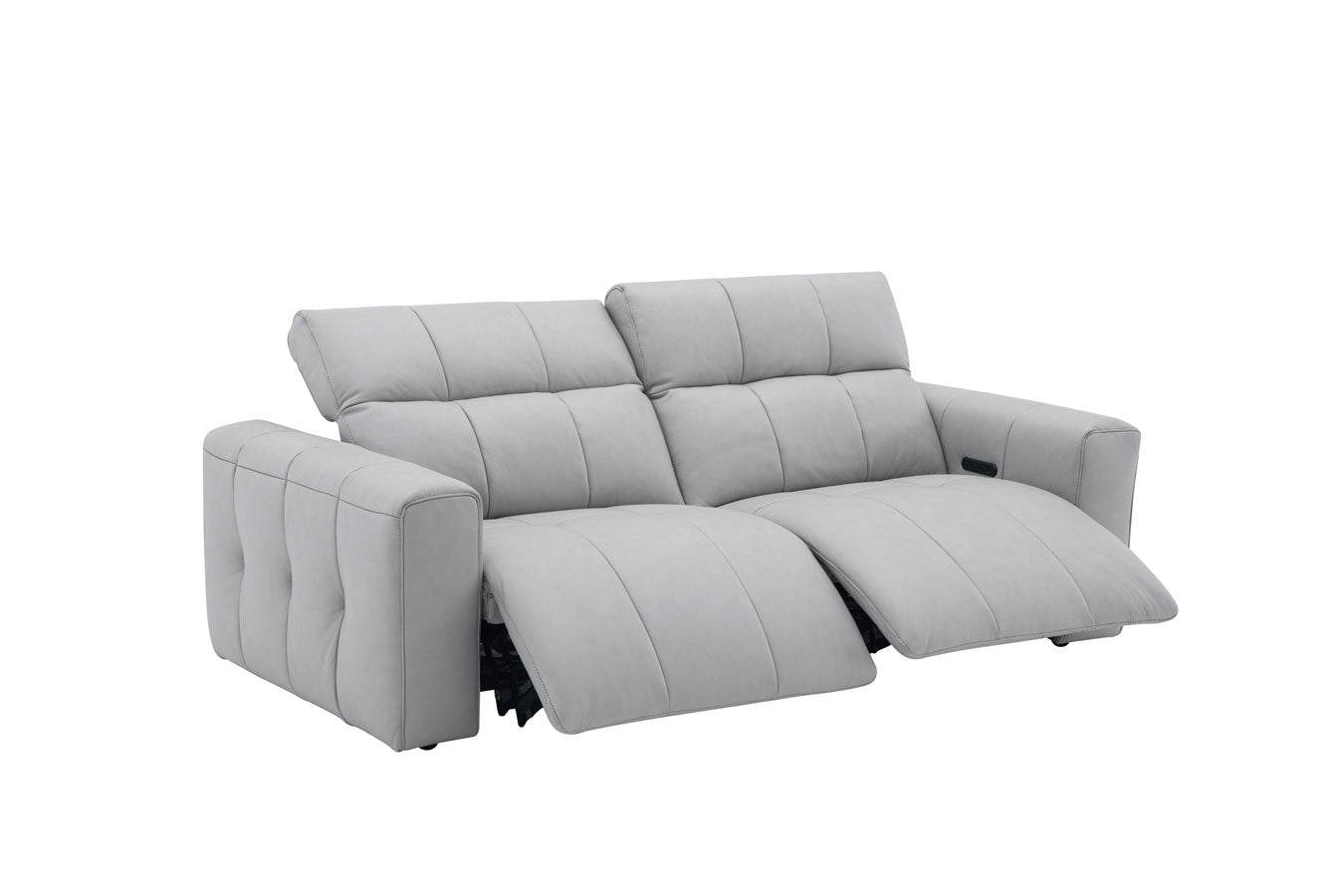 Prescott Leather Sofa in Light Grey | J&M Furniture - Canal Furniture