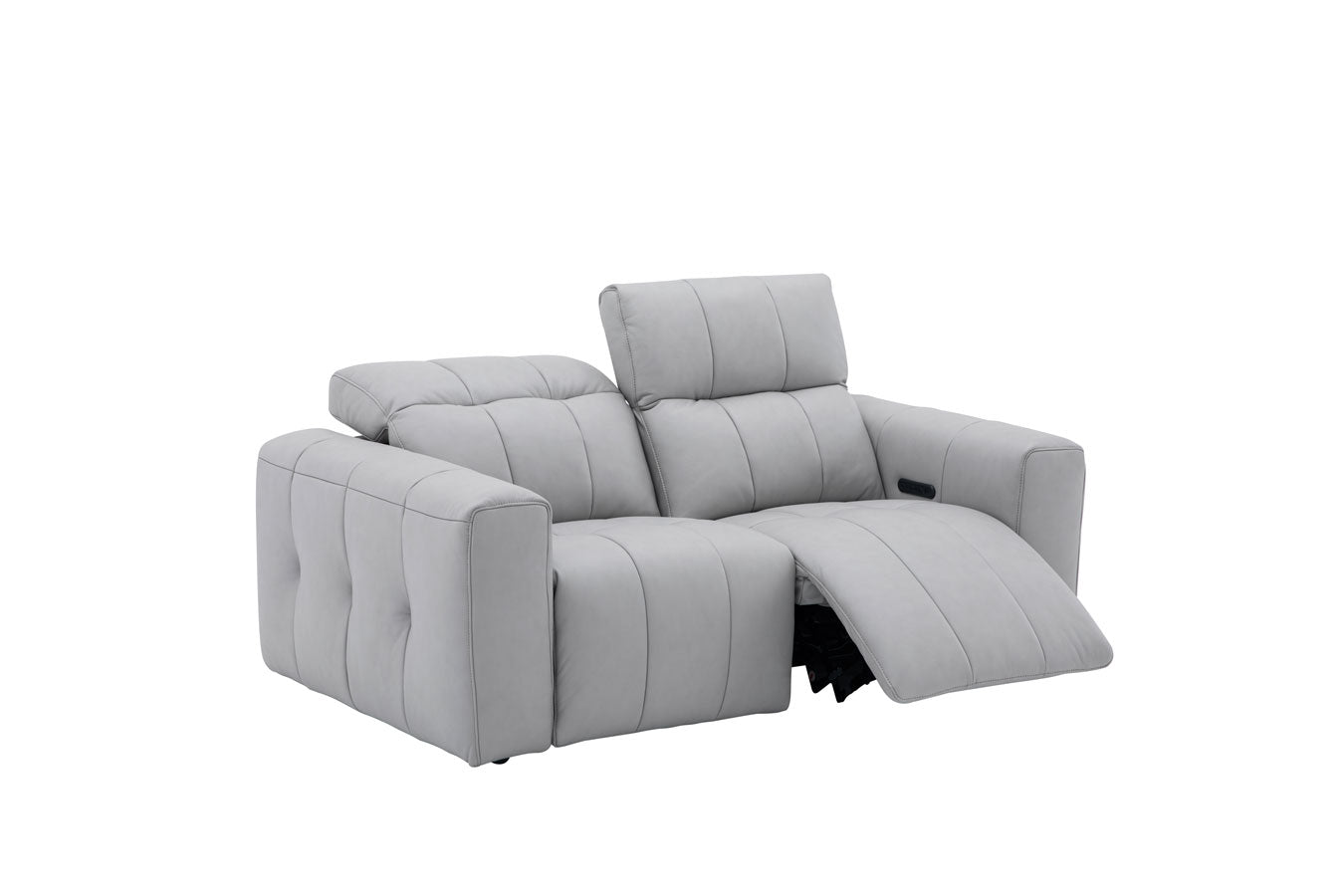 Prescott Leather Loveseat in Grey | J&M Furniture - Canal Furniture