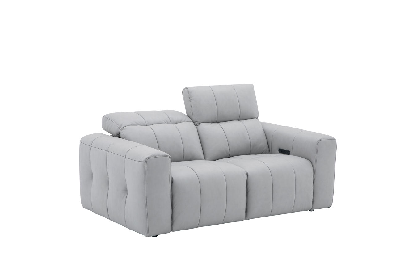 Prescott Leather Loveseat in Grey | J&M Furniture - Canal Furniture