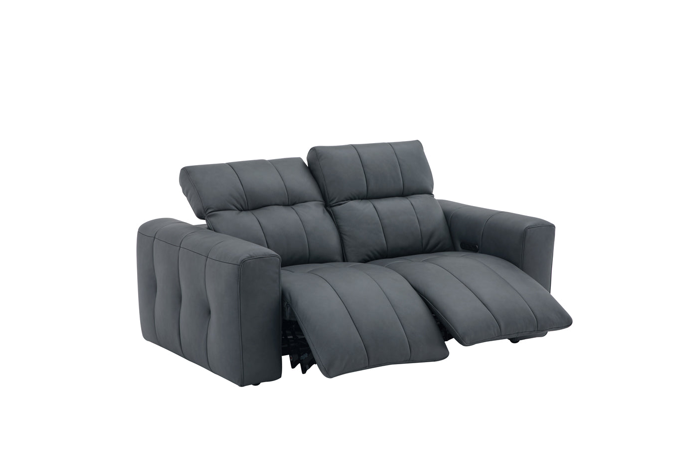 Prescott Leather Loveseat in Dark Grey | J&M Furniture - Canal Furniture
