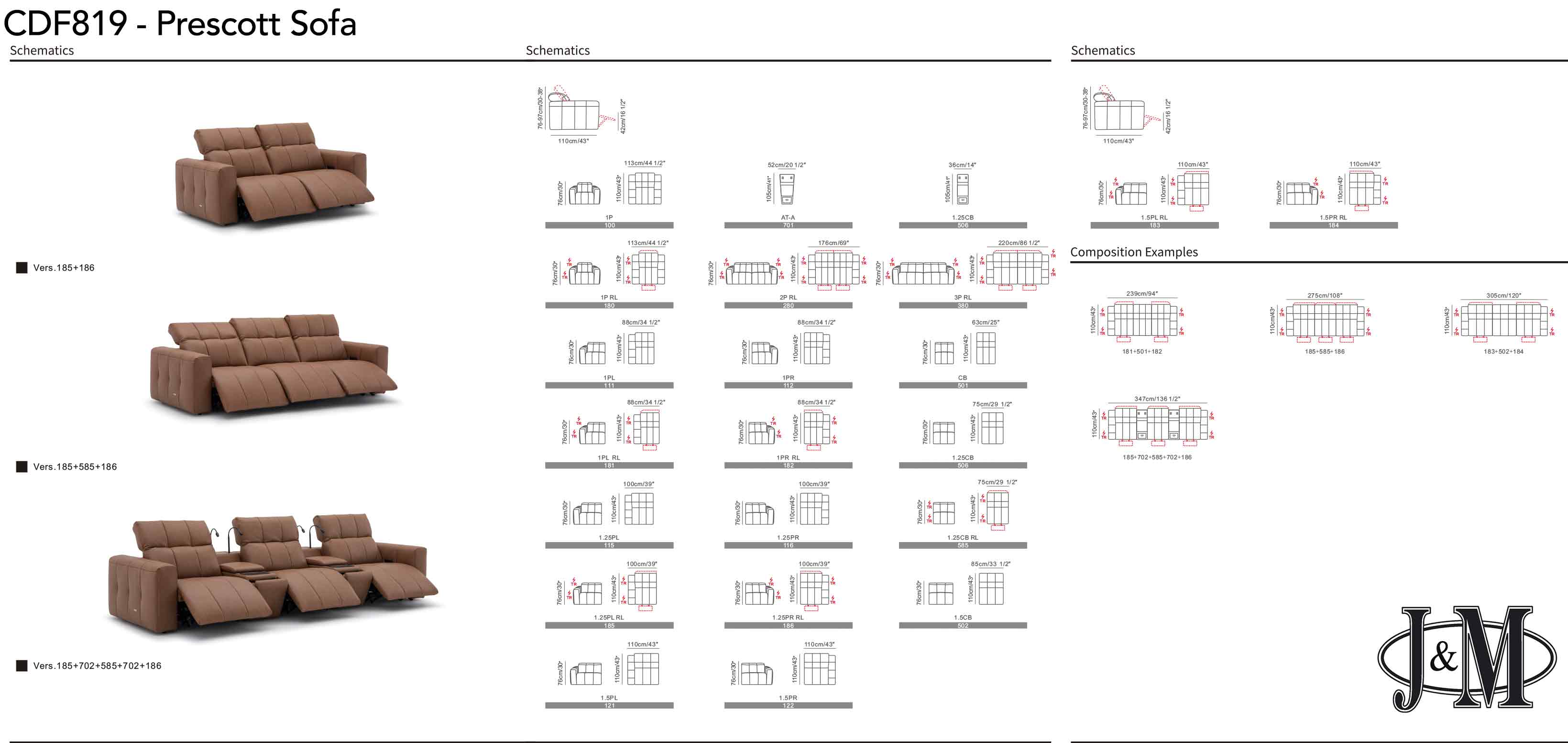 Prescott Leather Sofa in Light Grey | J&M Furniture - Canal Furniture