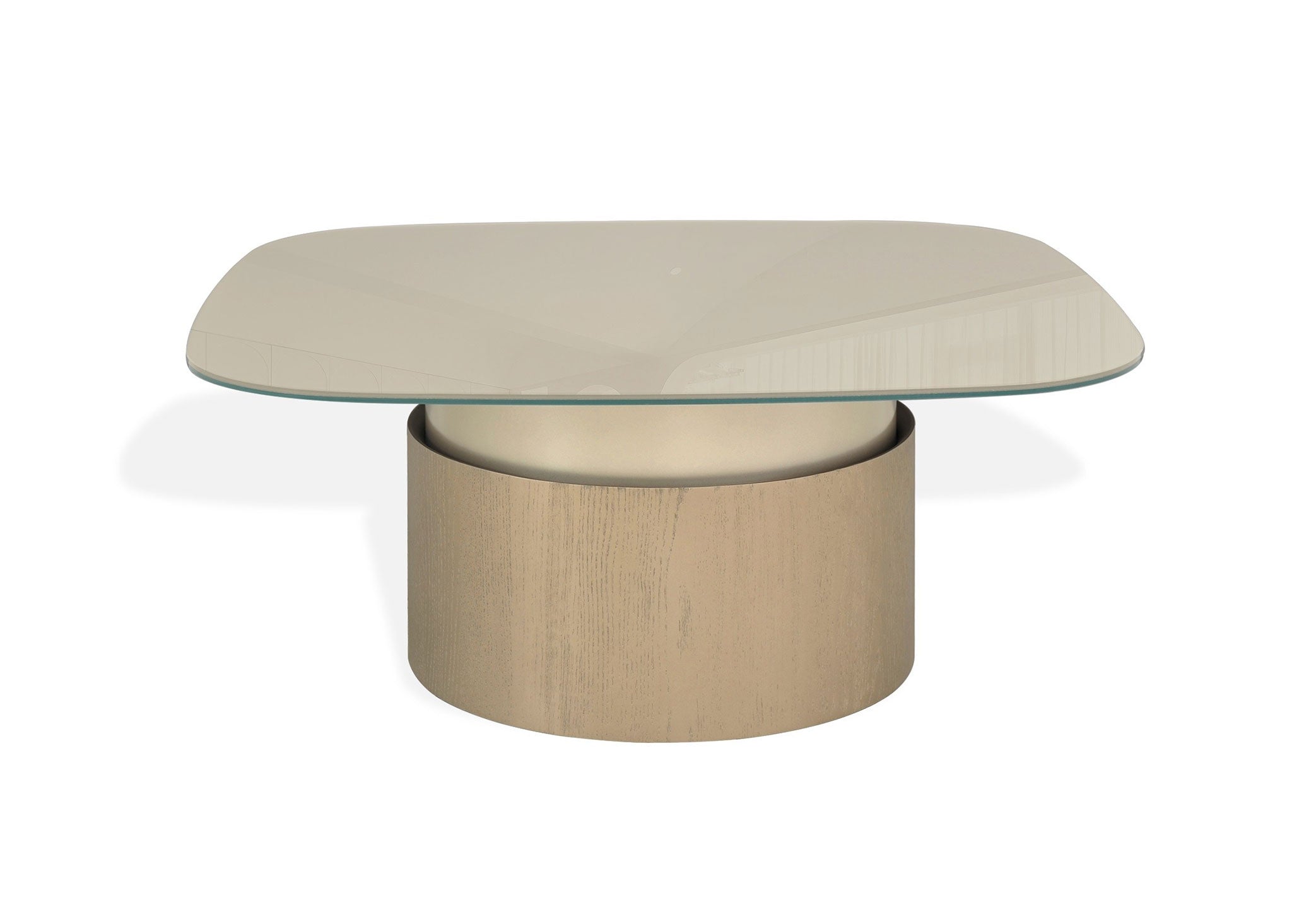 Essenza Coffee Table Champagne Gold Glass Top Modern