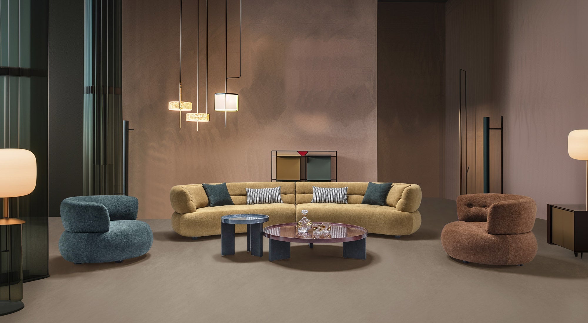 HF5512A Modern Fabric Armchair in Dark Blue | J&M Furniture - Canal Furniture