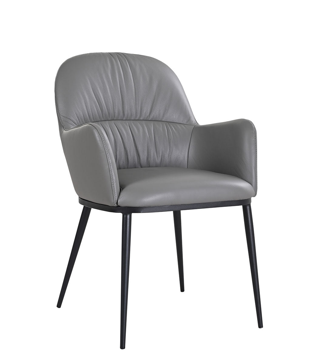 Kora Leather Armchair in Dark Grey | J&M Furniture - Canal Furniture