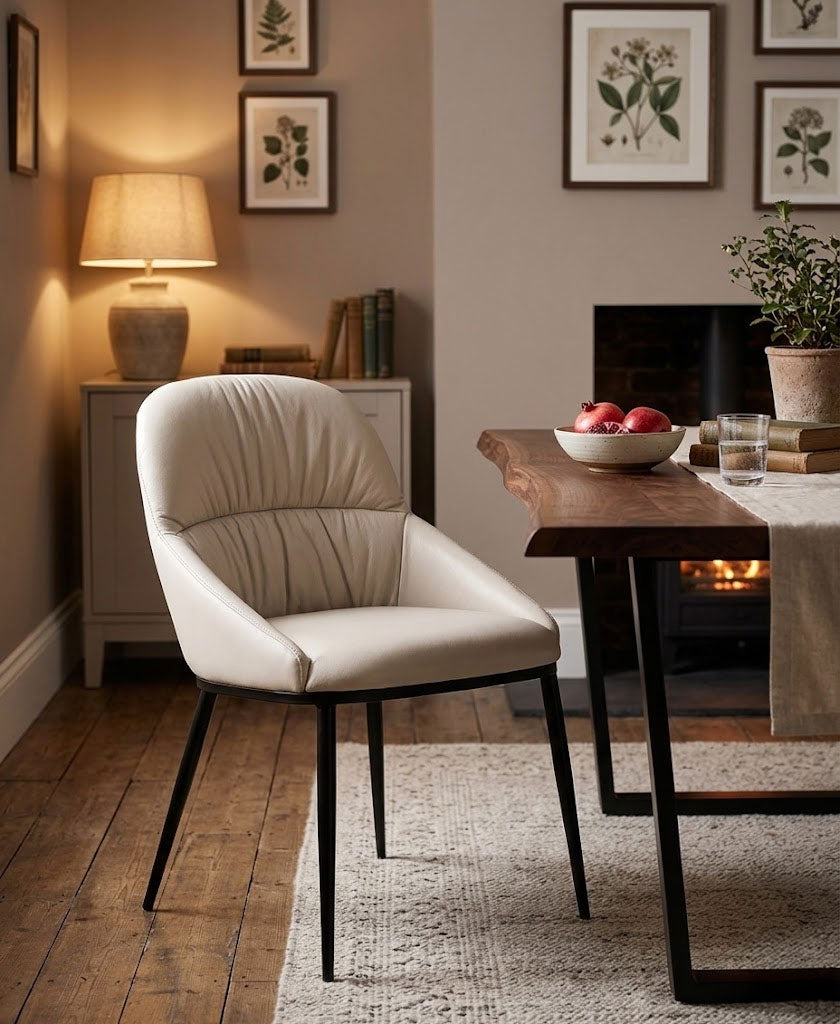 Kora Leather Chair in Frost (Pair) | J&M Furniture