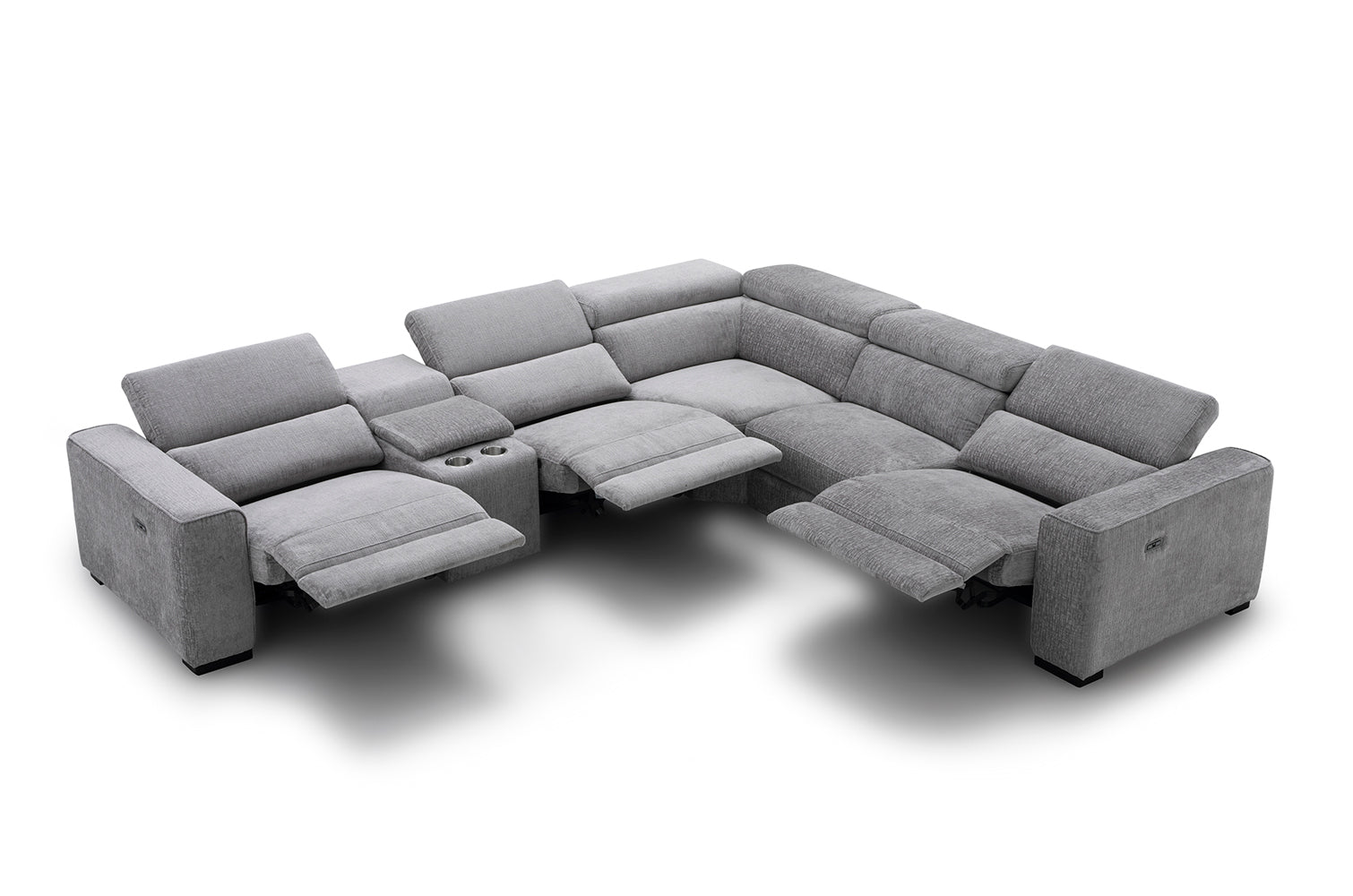 Picasso Motion Fabric Sectional in Light Grey | J&M Furniture - Canal Furniture