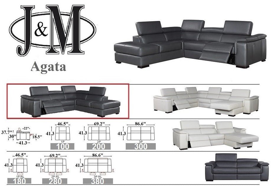 Agata Premium Leather Sectional | J&M Furniture - Canal Furniture