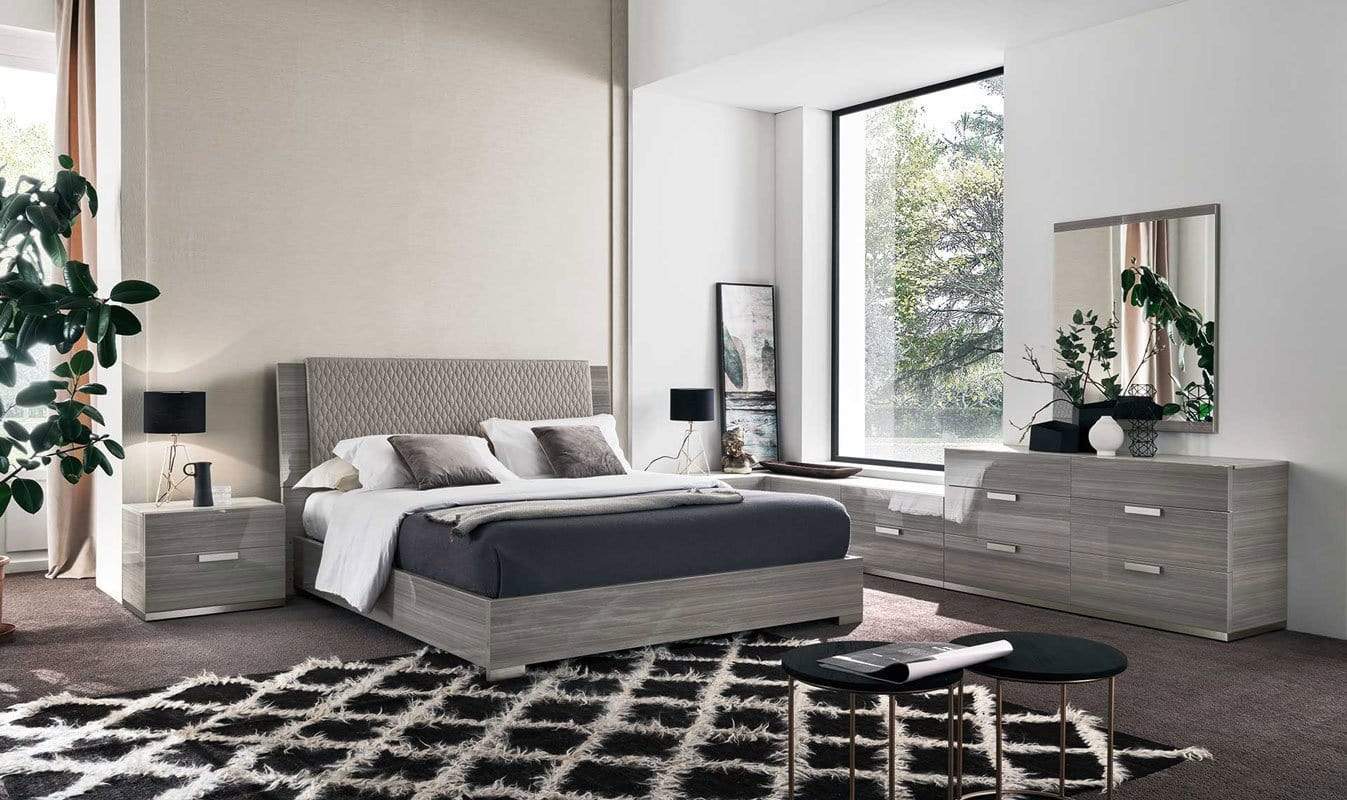 Alf Italia Bedroom Sets Iris Platform Bed w/ Upholstered Headboard