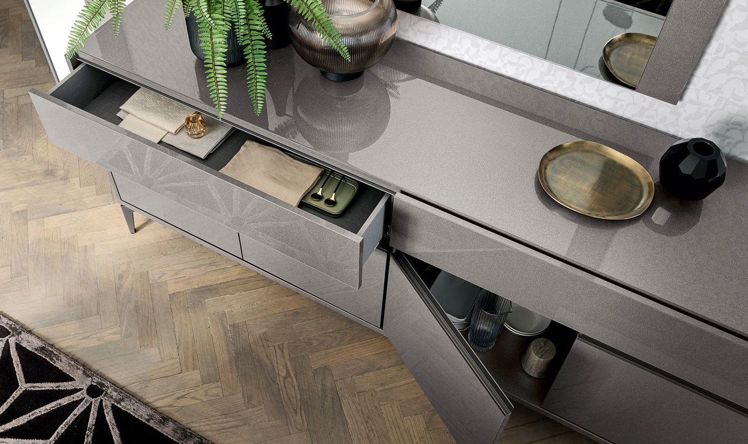 Graphite Large Buffet - 81" - Canal Furniture