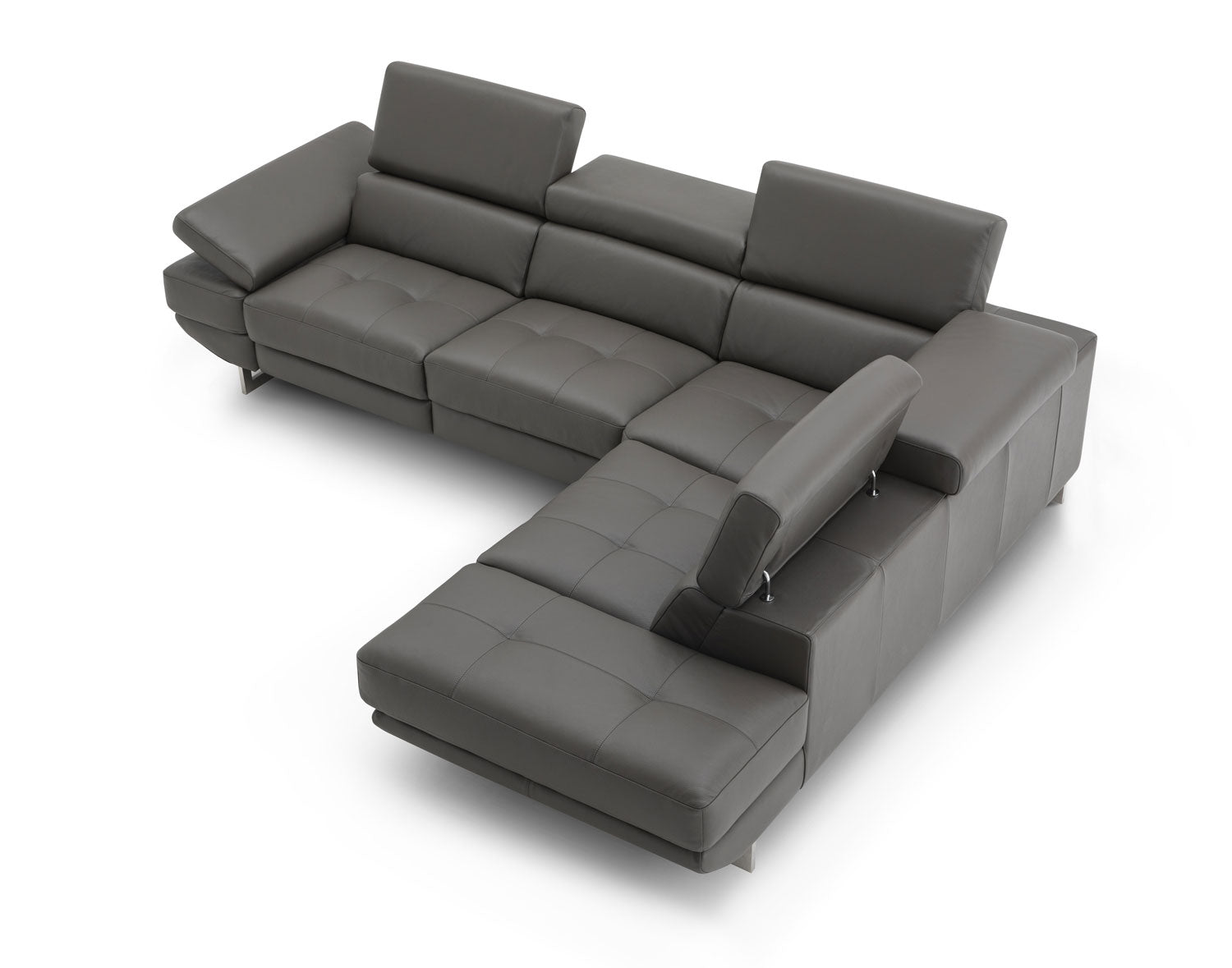 Annalaise Leather Recliner Sectional in Dark Grey | J&M Furniture - Canal Furniture