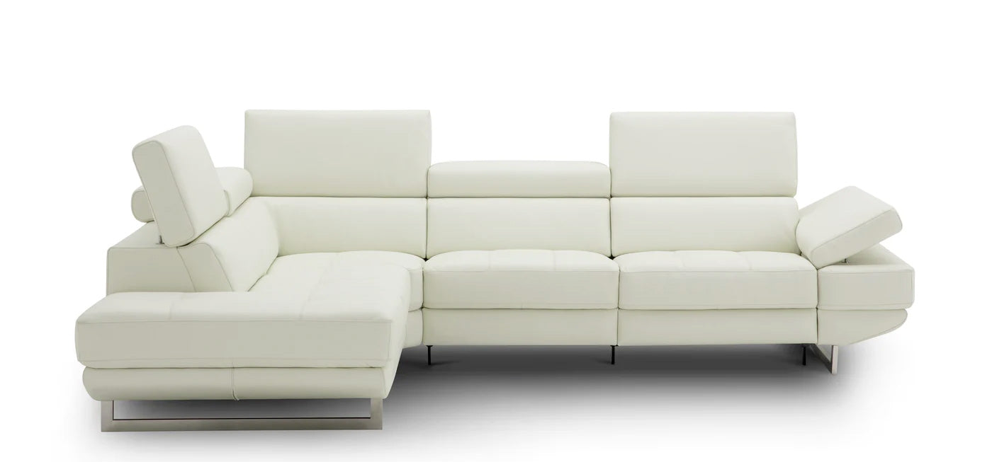 Annalaise Reclining Leather Sectional in Snow White | J&M Furniture - Canal Furniture