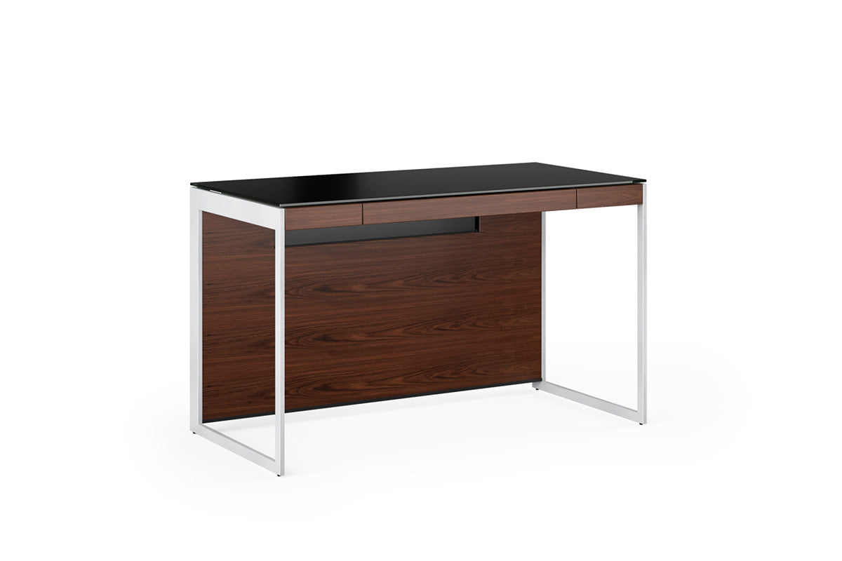 BDI Compact Desk Chocolate Stained Walnut (CWL) / Satin Nickel (S) Sequel 20 6103 Small Office Desk | BDI Furniture