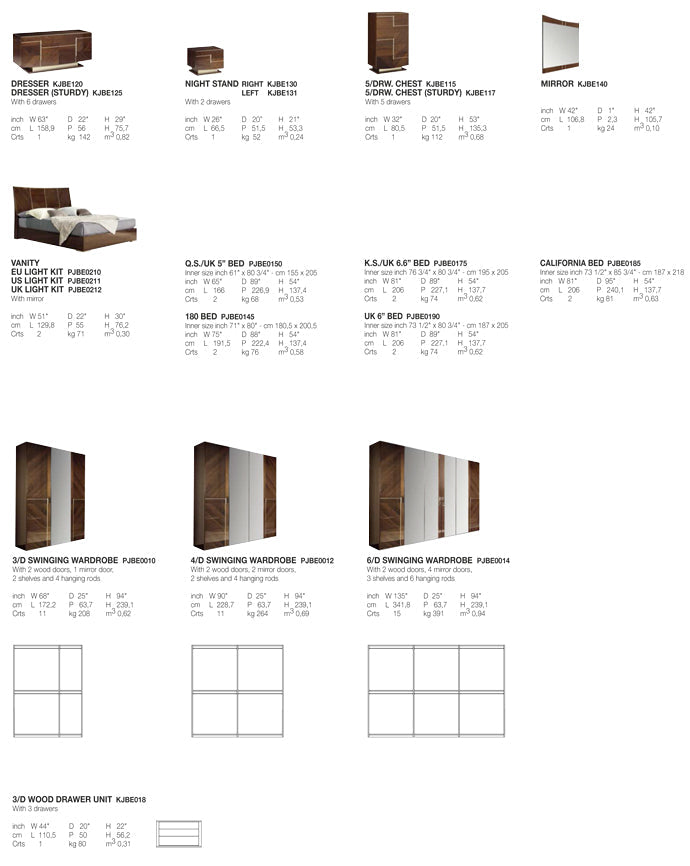 Bellagio Italian Bed in Coffee Walnut - Canal Furniture