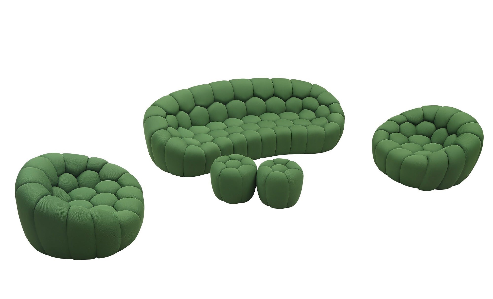 Fantasy Fabric Ottoman in Green - Canal Furniture