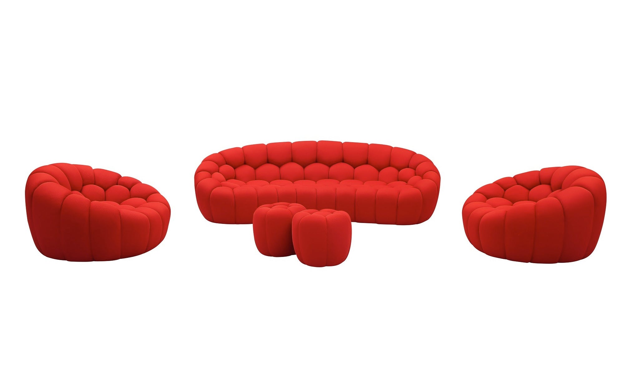 Fantasy Fabric Ottoman in Red - Canal Furniture