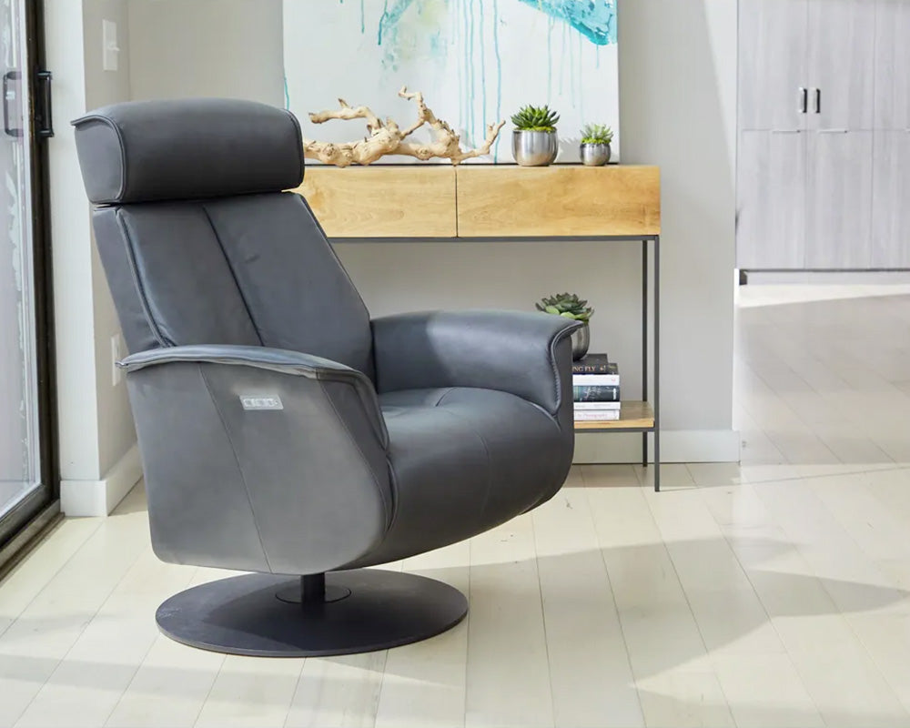 Bo Modern Recliner in Slate | Fjords - Canal Furniture