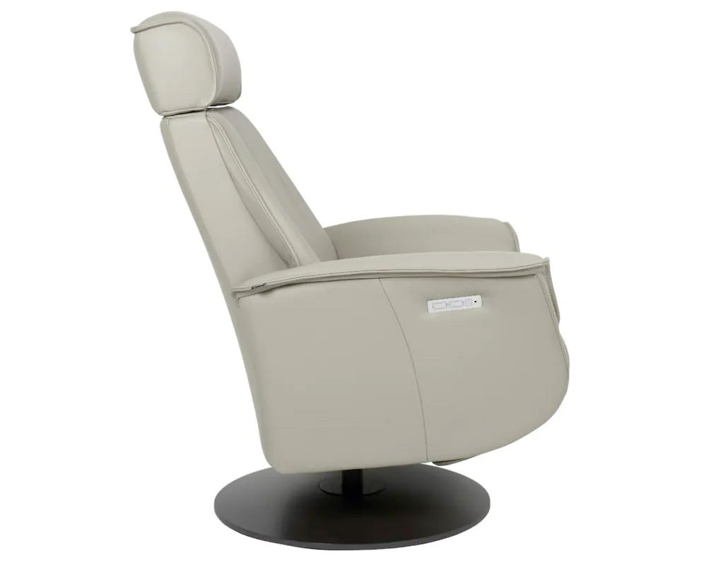 Bo Modern Recliner in Cement | Fjords - Canal Furniture