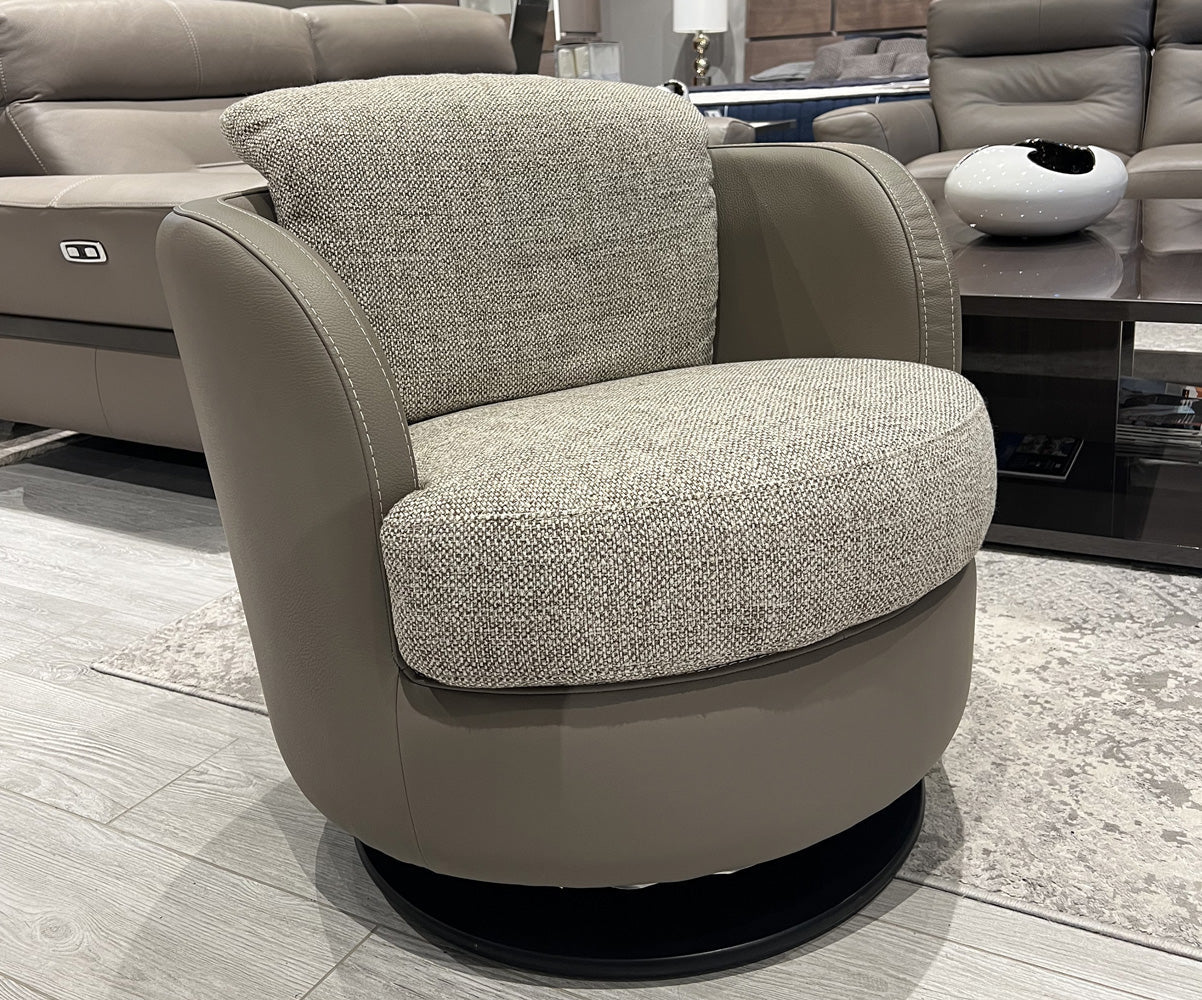 i743 Pienza Swivel/Rocking Armchair in Taupe | Incanto - Canal Furniture
