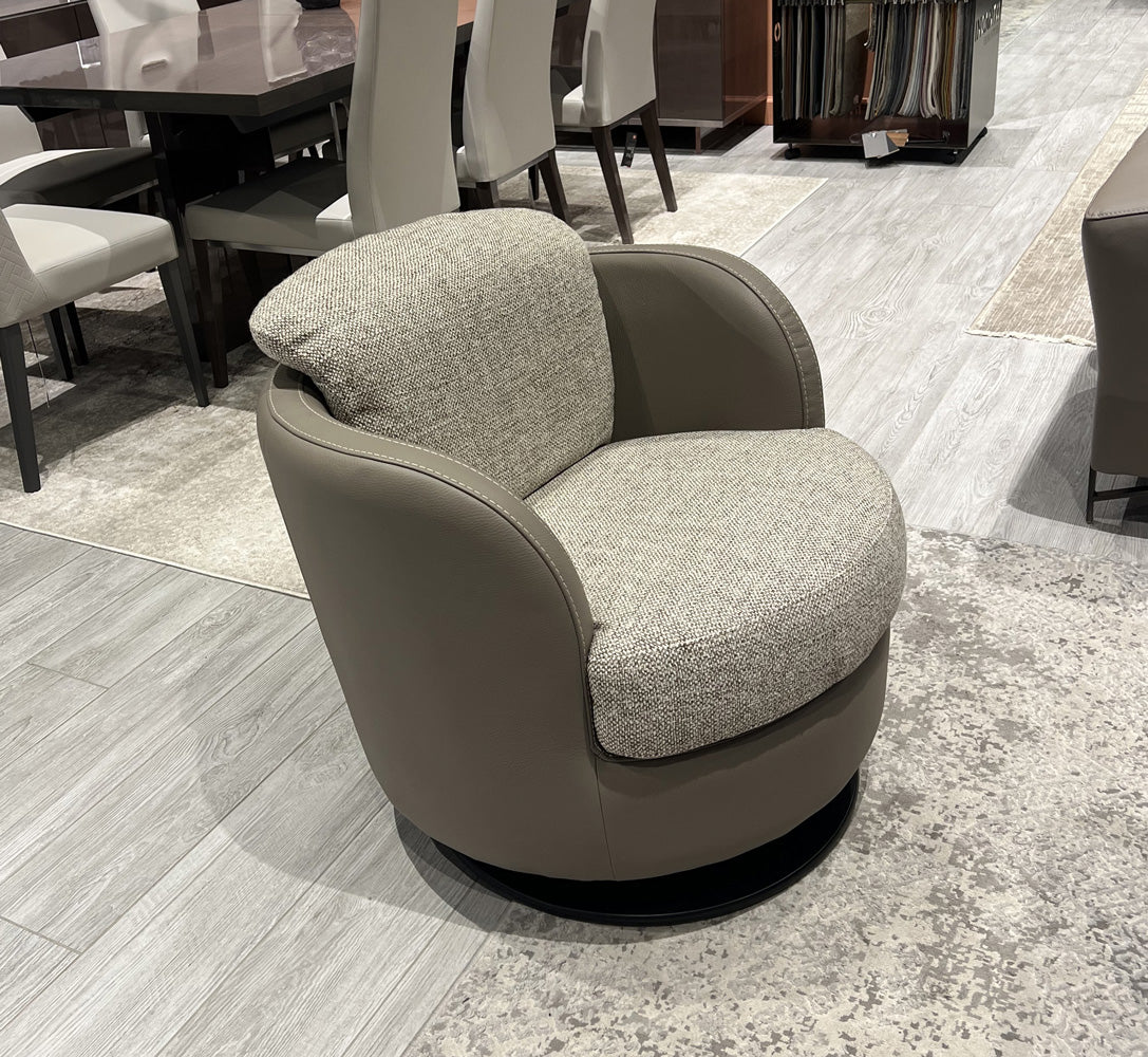 i743 Pienza Swivel/Rocking Armchair in Taupe | Incanto - Canal Furniture