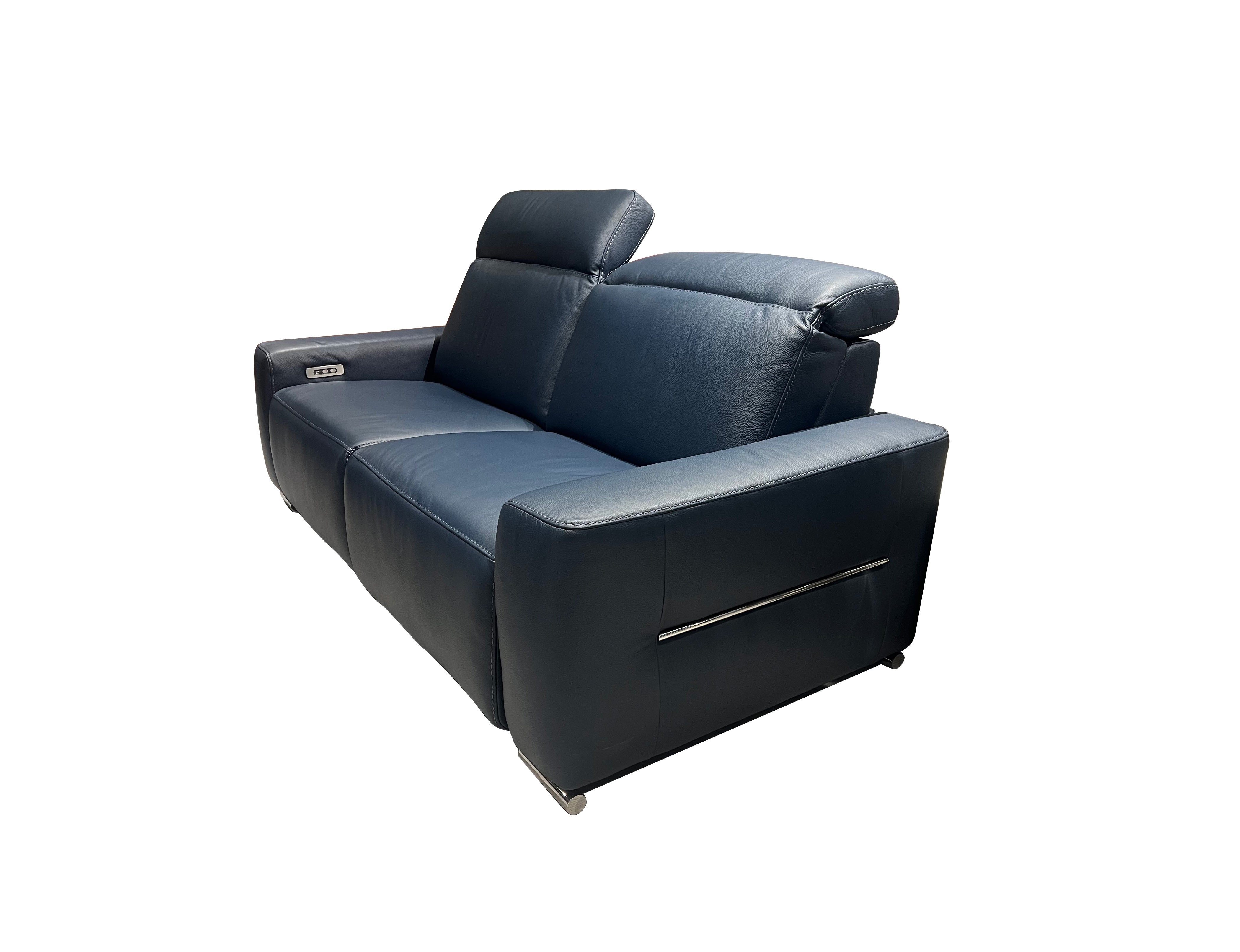 i790 Reclining Leather Loveseat in Blue | Incanto - Canal Furniture
