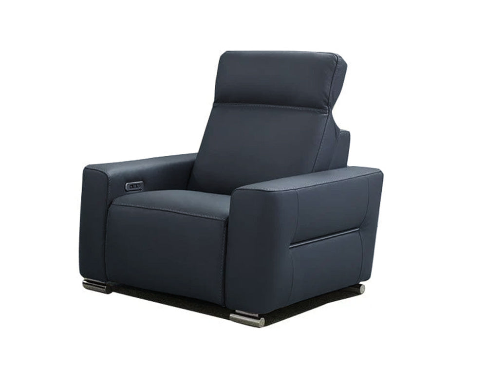 i790 Reclining Leather Chair in Blue | Incanto - Canal Furniture