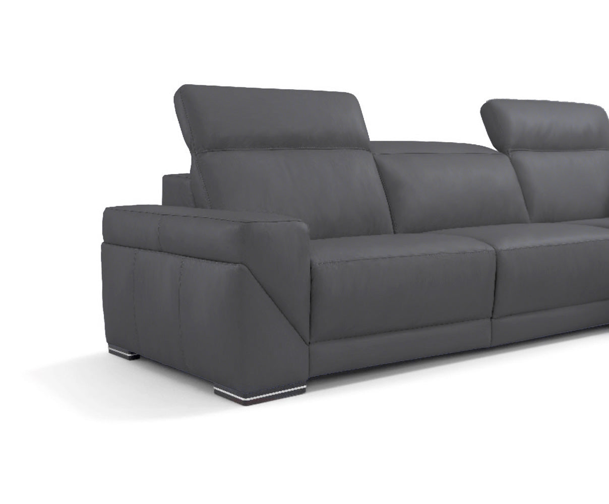 i912 Reclining Leather Sectional in Blue Grey | Incanto - Canal Furniture