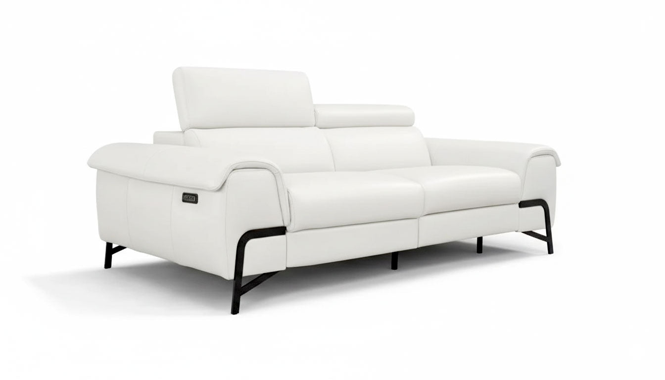 Incanto Italian Attitude Couches & Sofa i917 Leather Sofa Recliner in White | Incanto