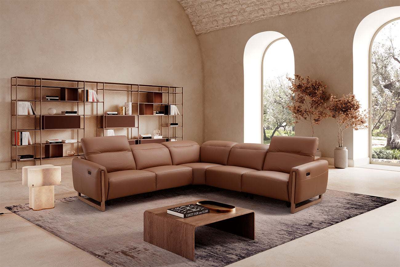 Incanto Italian Attitude Couches & Sofa i952 Reclining Sectional in Light Grey | Incanto