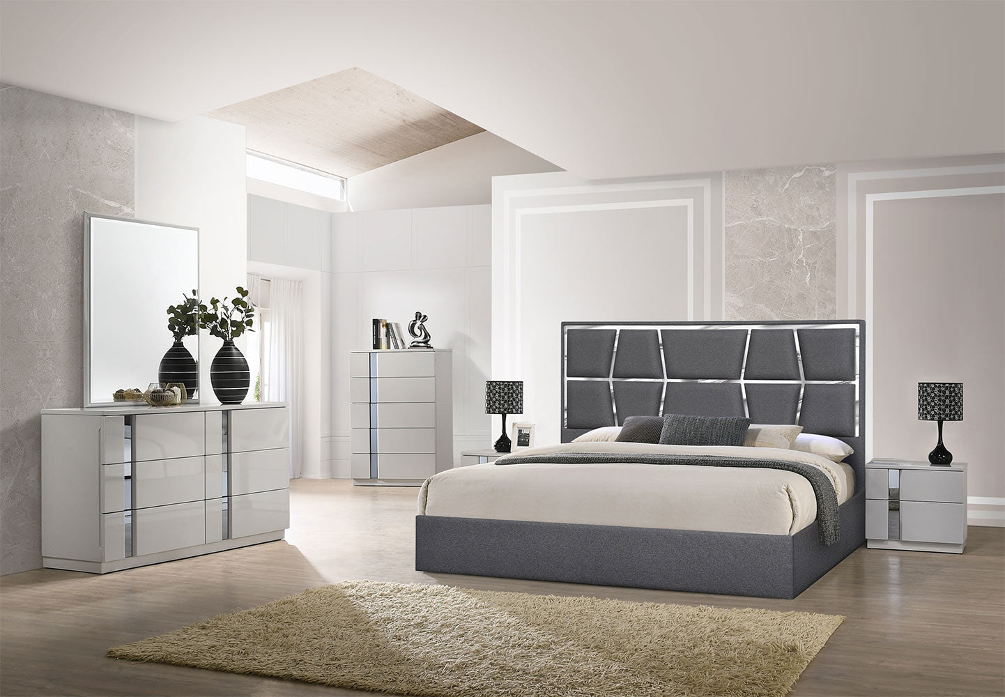 J and M Furniture Bed Degas Bed in Charcoal | J&M Furniture