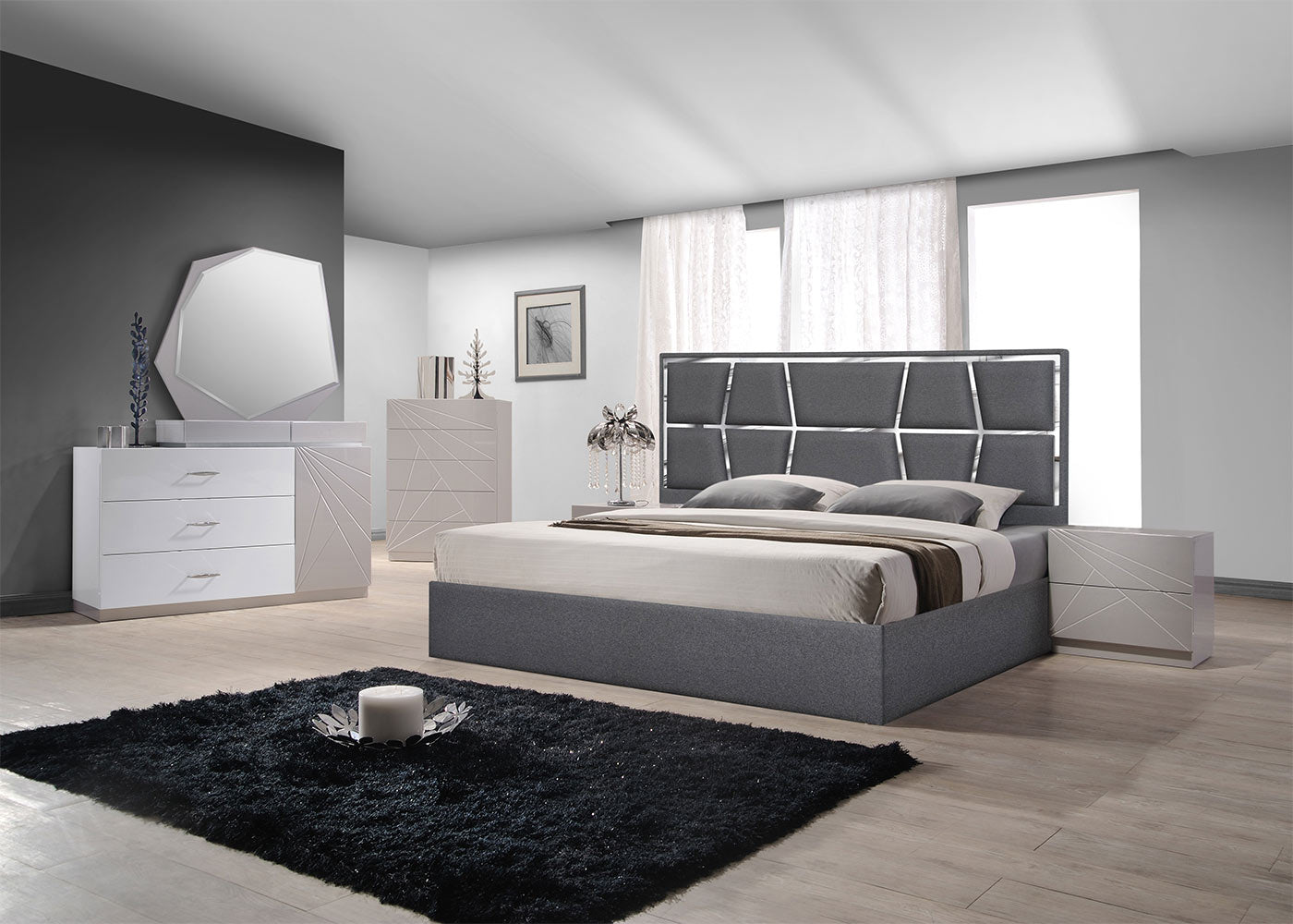 J and M Furniture Bed Degas Bed in Charcoal | J&M Furniture