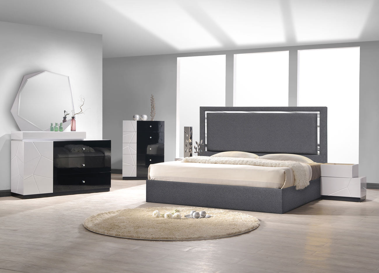 J and M Furniture Bed Monet Bed in Charcoal