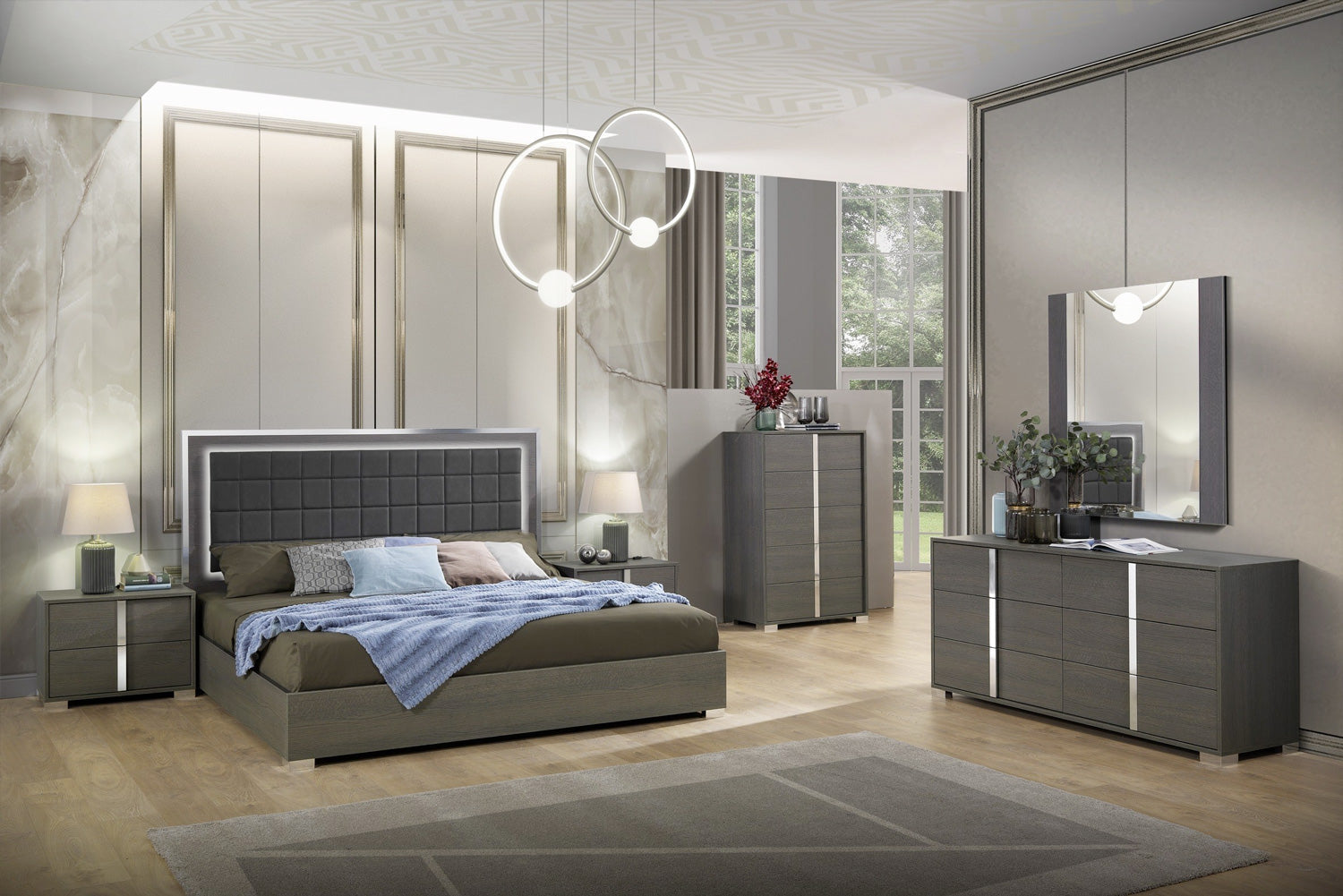 J and M Furniture Bedroom Sets Alice Bed in Matte Grey | J&M Furniture