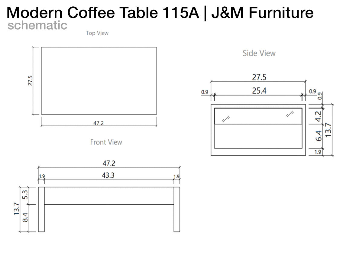J and M Furniture Coffee Table Modern Coffee Table 115A | J&M Furniture