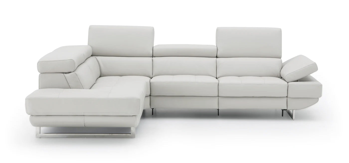 J and M Furniture Couches & Sofa Annalaise Leather Recliner Sectional in Silver Grey | J&M Furniture