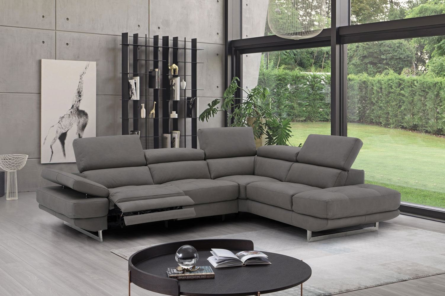 J and M Furniture Couches & Sofa Annalaise Recliner Leather Sectional in Truffle | J&M Furniture