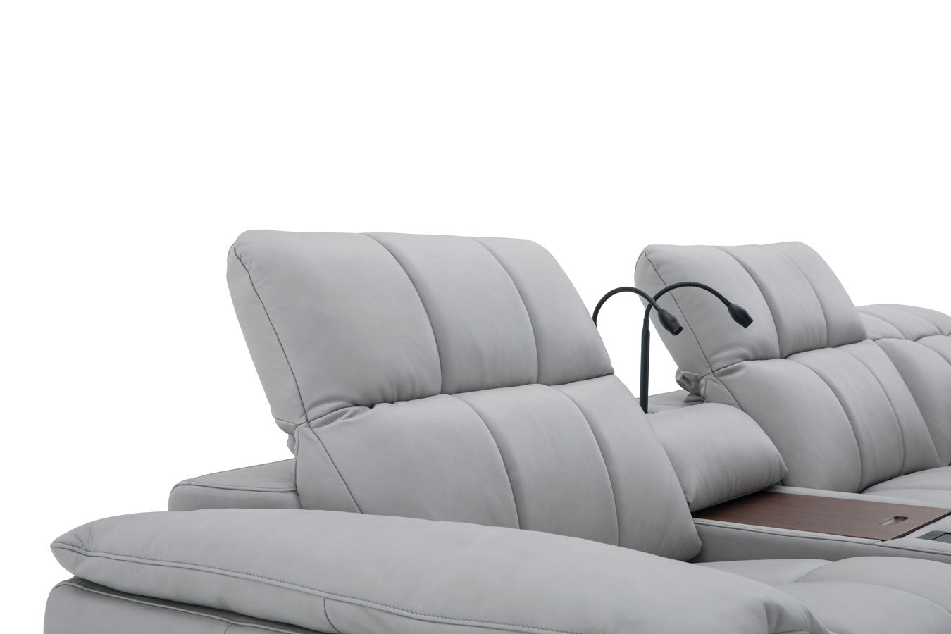 J and M Furniture Couches & Sofa Beaumont Leather Power Recliner 8301 in Light Grey | J&M Furniture
