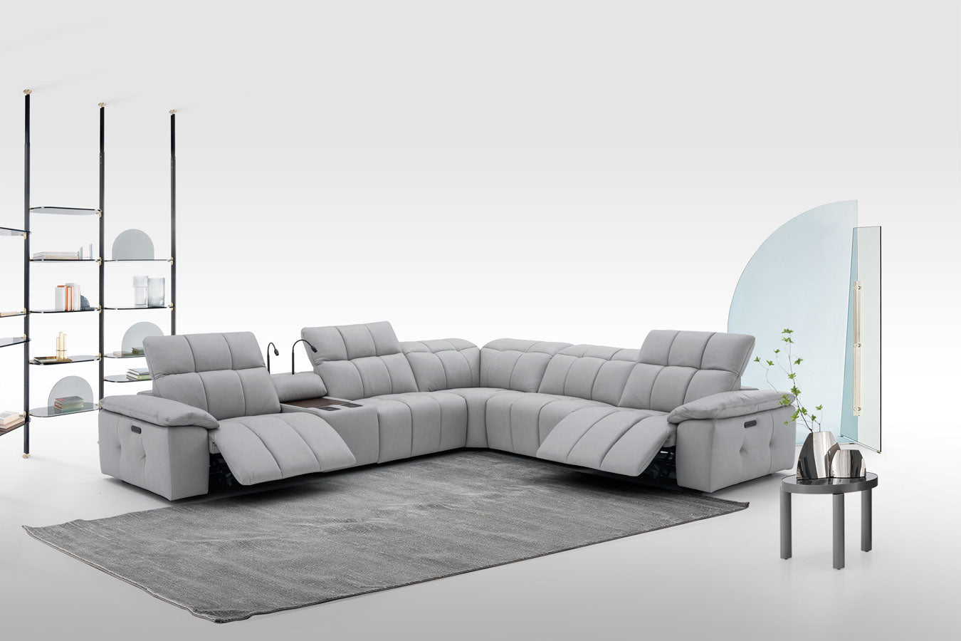 J and M Furniture Couches & Sofa Beaumont Power Recliner 8301 in Light Grey | J&M Furniture
