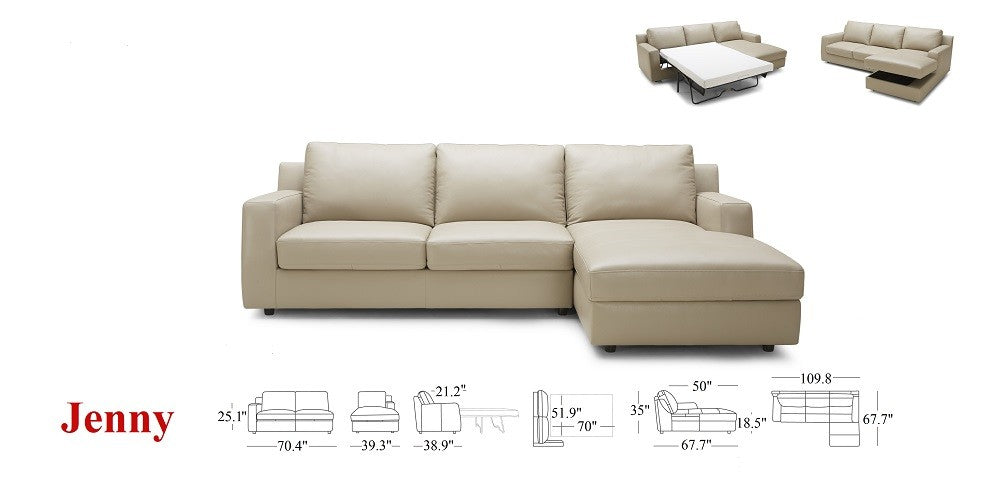 J and M Furniture Couches & Sofa Jenny Sectional Sleeper | J&M Furniture
