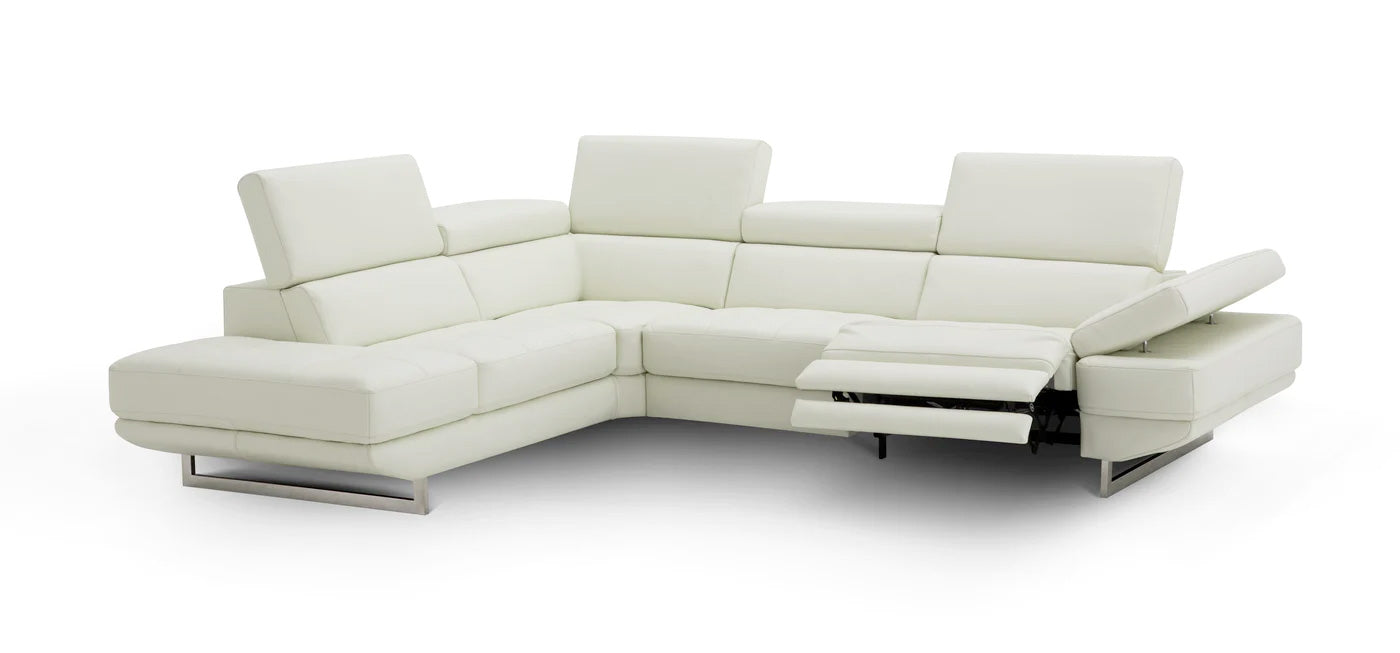 Annalaise Reclining Leather Sectional in Snow White | J&M Furniture - Canal Furniture