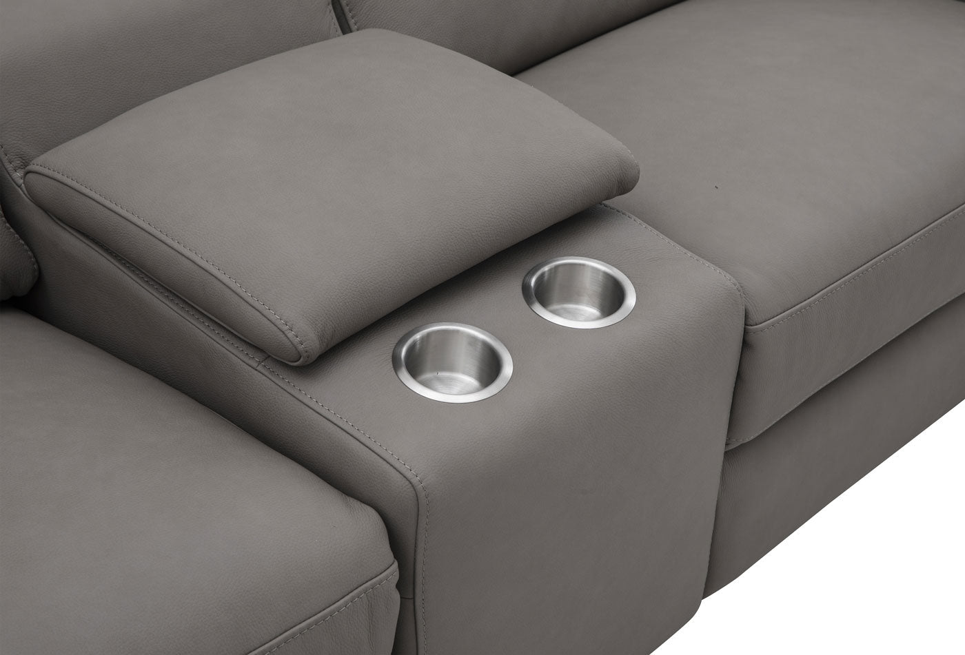 J and M Furniture Couches & Sofa Picasso Love Seat with Console – Truffle Leather