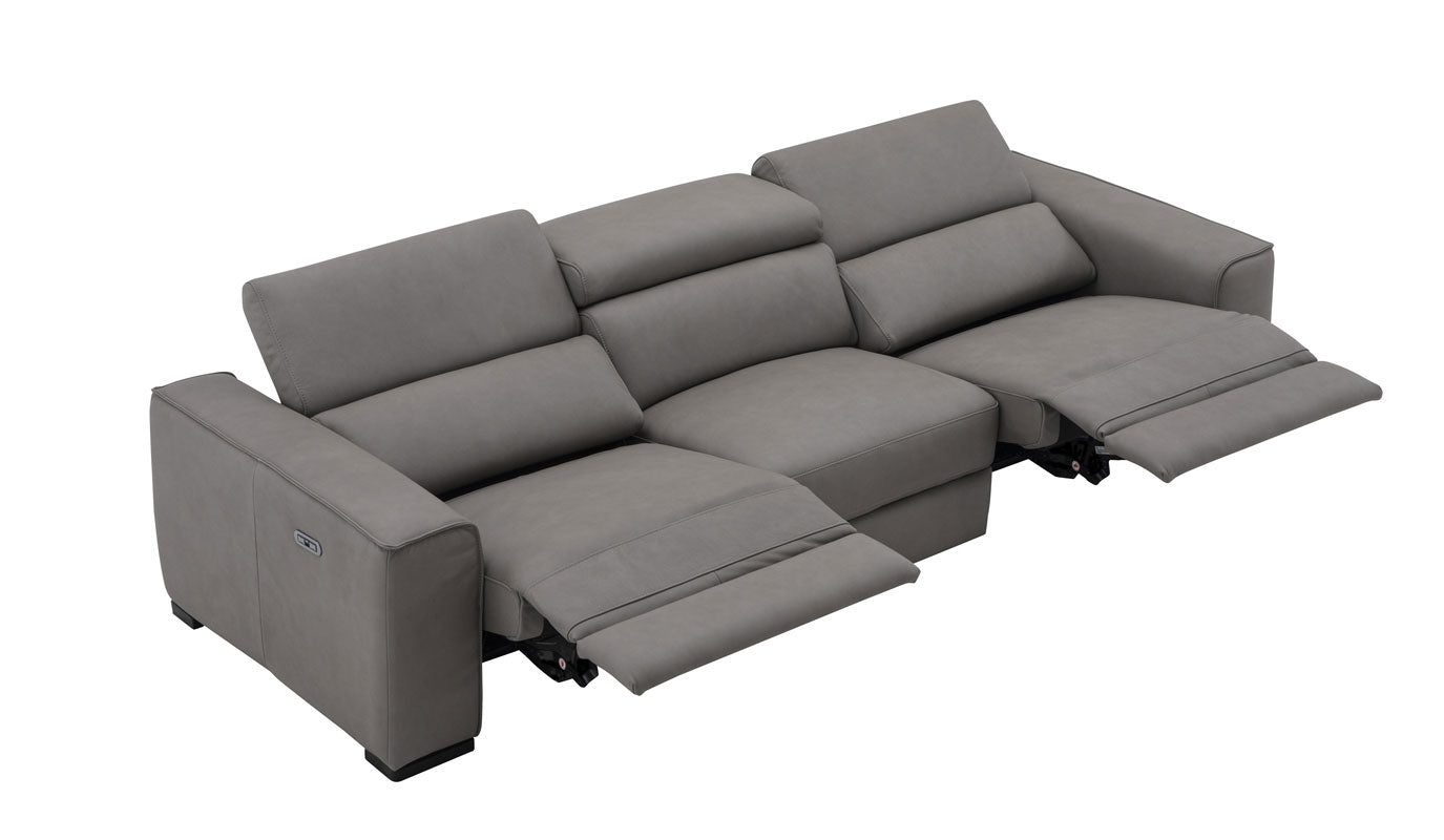 J and M Furniture Couches & Sofa Picasso Power Reclining Truffle Sofa | Top Grain Leather Modern Sofa
