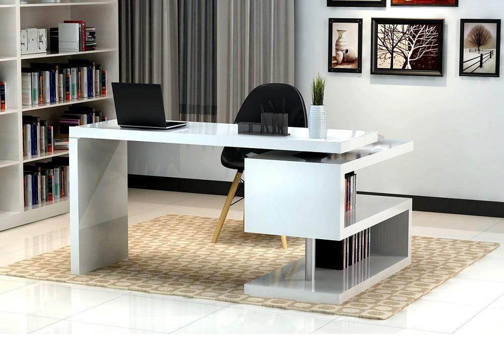 J and M Furniture Desk LP A33 Office Desk in White | J&M Furniture