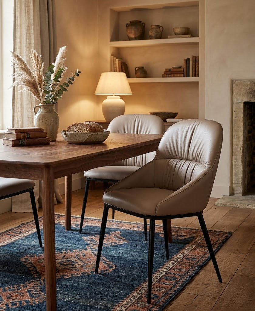 J and M Furniture Dining Chair Kora Leather Chair in Mocha (Pair) | J&M Furniture