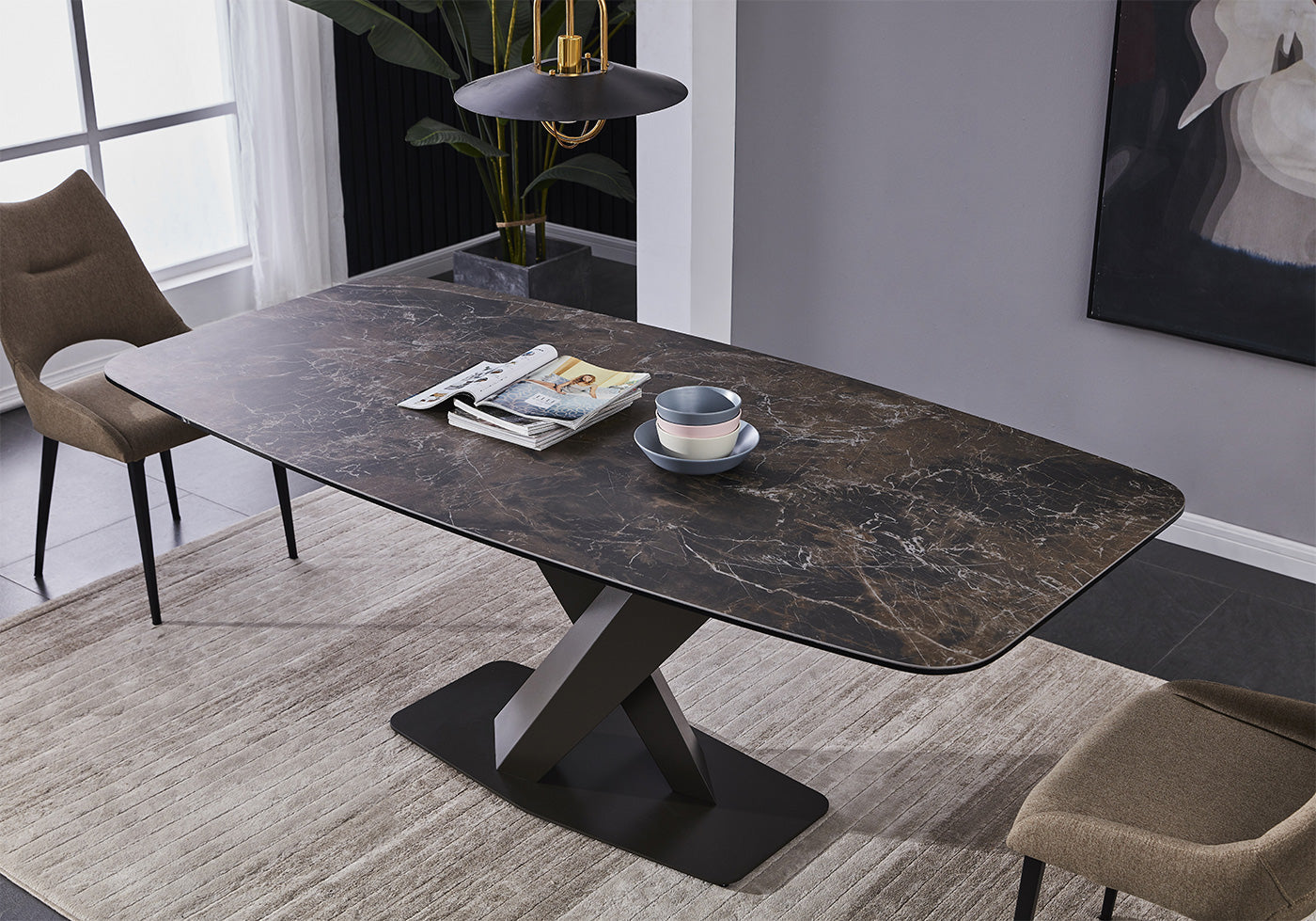 J and M Furniture Dining Table Elegance Fixed Table | J&M Furniture