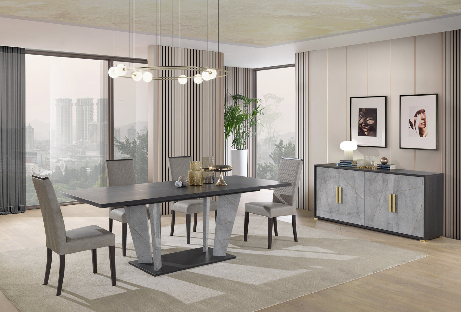 J and M Furniture Dining Table Travertine Extension Dining Table | J&M Furniture