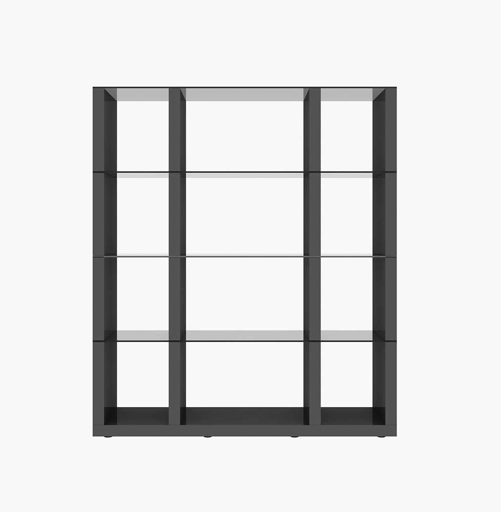 J and M Furniture Display & Storage Grey Cloud Wall Unit in High Gloss