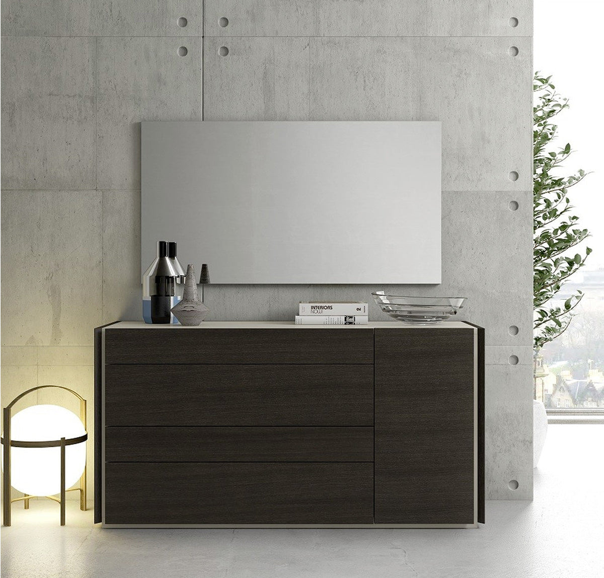 J and M Furniture Dresser Add Dresser & Mirror Porto Dresser & Mirror in Wenge