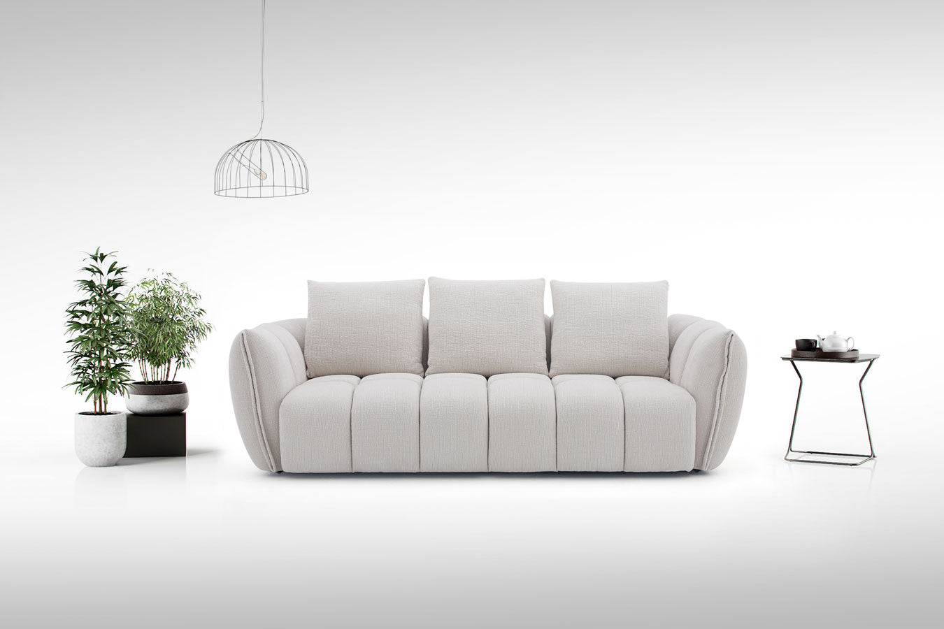 J and M Furniture Loveseat Lennox Fabric Loveseat in Light Grey | J&M Furniture